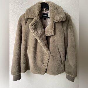 Express Women's Cozy Tan Teddy Jacket